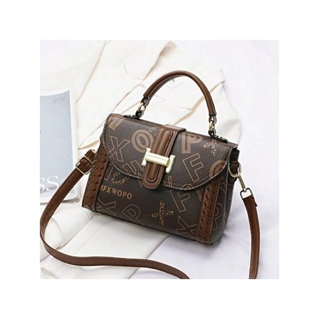 Dam Tote Crossbody Väska Axelremsväska Dam Tote Plånbok-kaffe