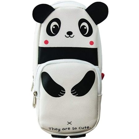 Pennfodral, pandaformat pennfodral, sött pennfodral för studenter, lämpligt för tonåringar att gå till skolan, förvara skrivmaterial, pennor och 