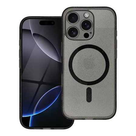 Mobilskal till Galaxy S25 Magsafe Clear - Glitter Svart