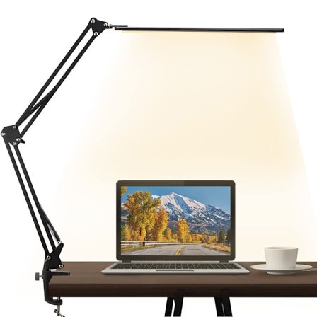 Meget Justerbar Kontorlampe, Varmeafledning i Aluminium, Energibesparende LED-skrivebordslampe til Dit Hjemmekontor, Håndværks- og Designbehov