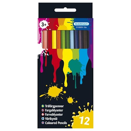 Färgpennor i trä 12 st - Kärnan