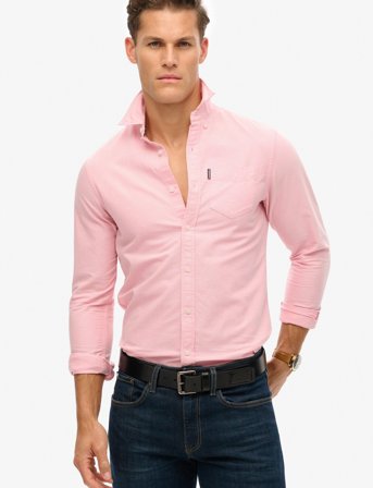 Superdry Essentials Oxford Shirt - Pink - XXL