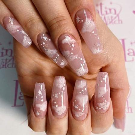 Naken Transparent Pulvermoln Nagelplåster Makeup