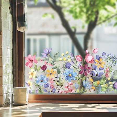 Suuret Höyhenkukkaiset Ikkunatarrat Kesäkukat Kaksipuoliset Uudelleenkäytettävät