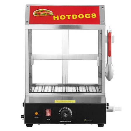 Dampkoger til Hot-dogs - Duoku - 27L - Hot Dog Hut Steamer med 2 niveauer - Temperaturkontrol 30°C~85°C