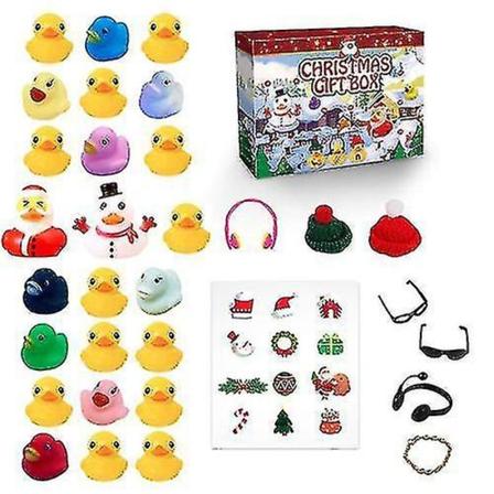 24-dørs Jule Adventskalender Sød Blind Box Børn Gummiande Legetøj Gave -c86