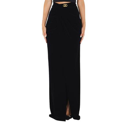 Elisabetta Franchi, Skirt Go 48527E2 Zwart, Dames, Maat:S