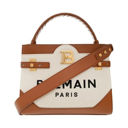 Balmain, B-Buzz shoulder bag Beige, Dames, Maat:ONE Size,print