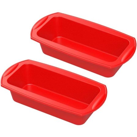 Temperaturbestandig og non-stick silikon brødform for ovn, fryser – ikke-deformerende bakeform for kaker, brød eller loff (pakke med 2)