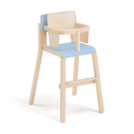Hochstuhl DANTE, H 500 mm, Birke, Laminat Birke, blau
