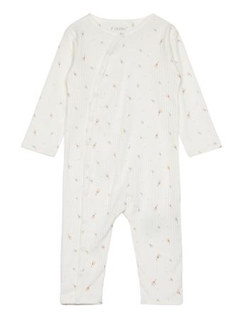 Nightsuit Rib Pyjama Sie Jumpsuit Haalari Cream Fixoni