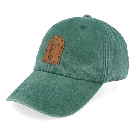 Iconic - Vert unconstructed Casquette - Sea Horse Vintage Washed Bottle Green Dad Cap @ Hatstore