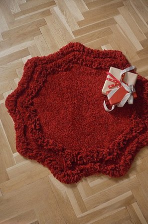 Jotex - Rond Katoenen Tapijt Rood rood - ATENA - Koop Katoenen vloerkleed bij Jotex