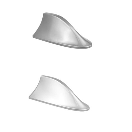 2 kpl Universaali Hai Antenni Autoon - FM/AM Radio Antenni Vedenpitävällä Liimapohjalla Autoon, Maasturiin, Pakettiautoon (Harmaa+Hopea)