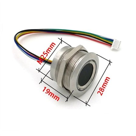 R503 Cirkulär Rund RGB Ring LED Indikator Kontroll DC3.3V MX1.0-6Pin Kapacitiv Fingeravtrycksmodul Sensor Scanner, 32Mm
