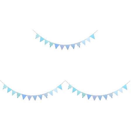 3 st 2,2 m Pappersvimpel Vimpel Banner Bröllop Födelsedag Baby Shower Hängande Dekoration (Blå Prick) (Blå)