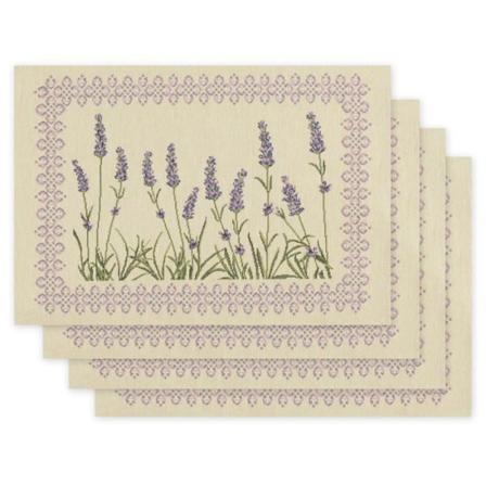 Väggbonad - Deco mex broderad gobeläng - ENL33334B - Just Contempo Väggtapet med vävt mönster Kräm/lila 35 x 45 cm