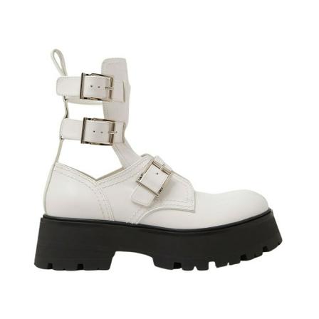 Alexander McQueen, Buckle Fastening Ankle Boots Biały, Kobieta, Rozmiar: 37 EU
