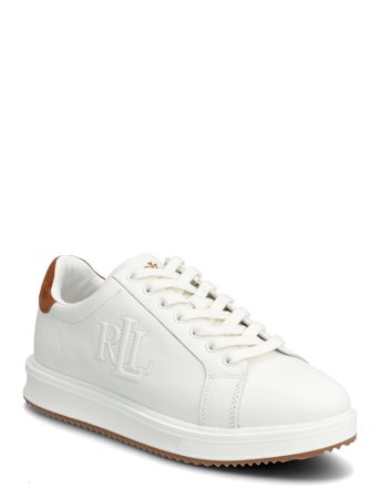 Ainsley Two-T Leather & Suede Sneaker White Lauren Ralph Lauren