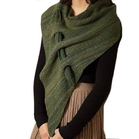 Trekanttørklæder til Kvinder Krydstørklæde Sjal Hverdags Kjole Elegant Vintage Mørkegrøn