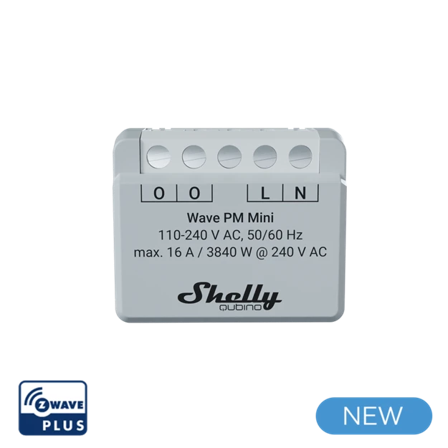 Shelly Z-Wave enhed med effektmåling uden relæ