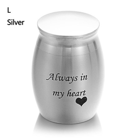 Kremeringsurnor för husdjur Askhållare Minnesak SILVER L Silver L