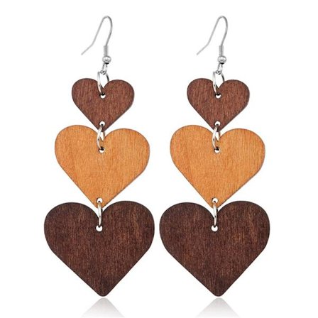 Boho Chic Hjerte Træ Øreringe, Lange Kvaster Dingle Drop Geometriske Smykker, Håndlavet Elegant Gave til Kvinder