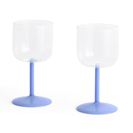 Hay Tint Vinglas Clear Jade L-Blue 2 stk - Clear / Jade Light Blue | KitchenOne