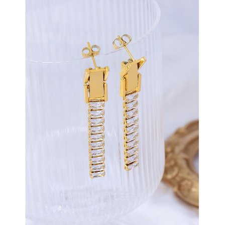 Noorzai Scandinavia - Lange øreringe med terningkrystaller Dijon