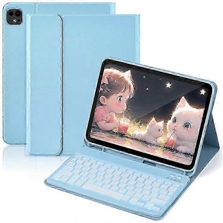 Bästsäljare Läder Tablet Fodral med BT Tangentbord Kompatibelt med iPad Air 11 (2025) / (2024) / Pro 11 (2022) / (2020) / Air (2