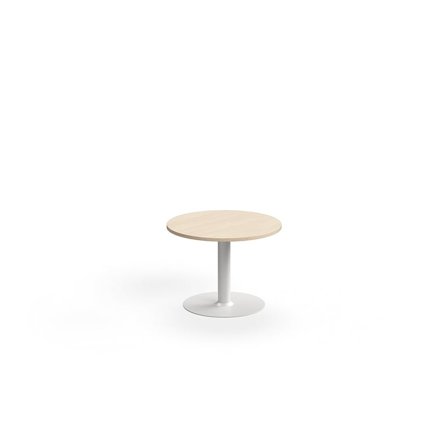 Konferenční stolek ALVA, Ø700x500 mm, vysokotlaký laminát, bílá/bříza
