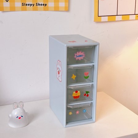 Förvaringsbox Desktop Organizer 4 RASTER BLÅ 4 RASTER BLÅ