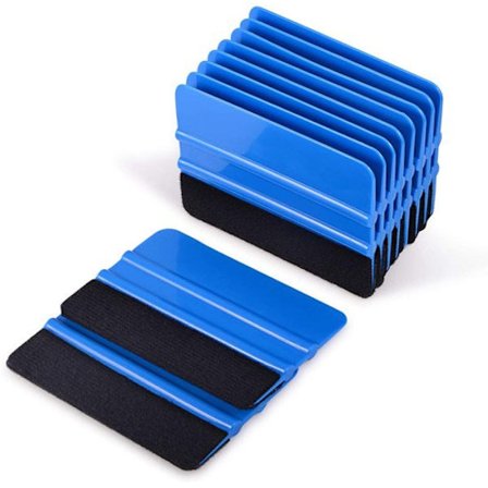 10 børstede skrabere - 10x7,3 cm - skraber - visker - indrykningsspatel - blå