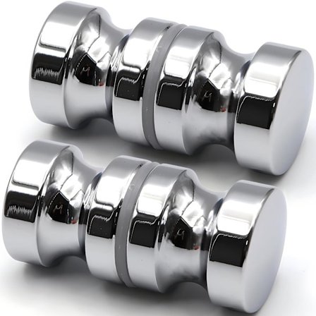 2 stk. Brusedørgreb i Glas, Massivt Rustfrit Stål Knapper, Udskiftning af Glasdørgreb, Greb til Hjemme Låsetilbehør