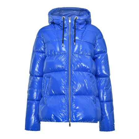 Pinko, Crystal Quilted Coat With Hood Niebieski, Kobieta, Rozmiar: L