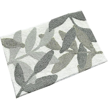 Grønne Blader Mikrofiber Sterk Vann Absorberende Badematte Tårn Med Sklisikker Bakside Inni