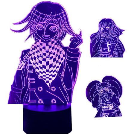 3CX 3 Akryylivalolaattaa + 1 Jalusta -yhdistelmä 3D Lam Kokichi Oma/Hiyoko Saionji/Mikan Tsumiki Anime Manga Hahmo USB Makuuhuoneen Koriste