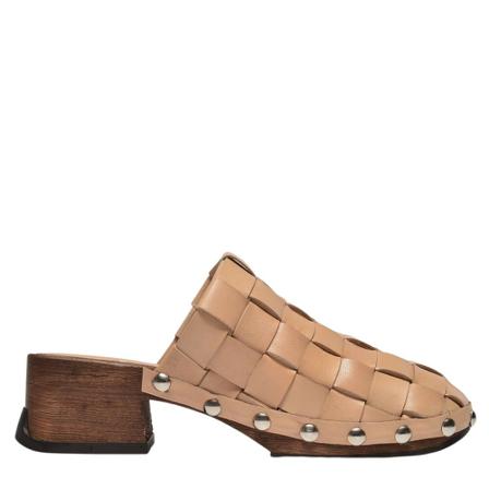 Miista, Arlene Clogs in Beige Leather Beżowy, Kobieta, Rozmiar: 38 EU