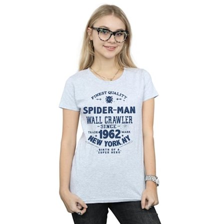 Marvel Dam/Kvinnor Spider-Man Finaste Kvalitet Bomull T-Shirt L