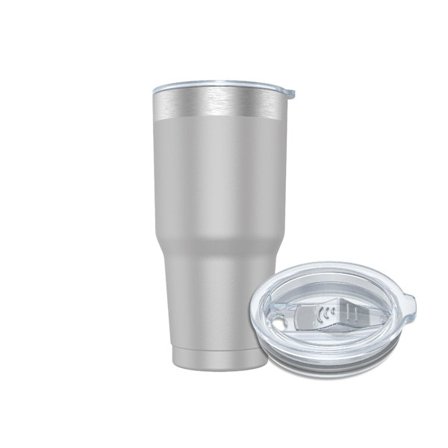 Grå-900ml Kaffe- og te-termokrus (10 farver) til at bære i hånden eller i bilen - Termokrus i rustfrit stål med låg, flaske i rustfrit stål