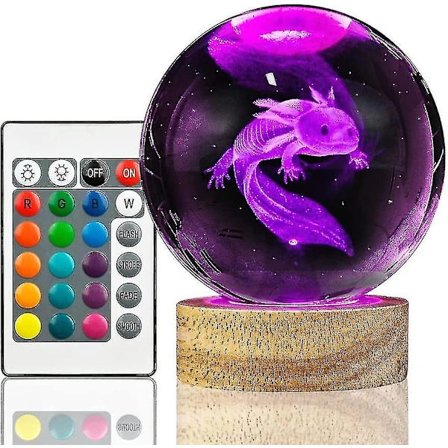 8 cm 3D Axolotl-boll med 16 färger och baskontroll för barn