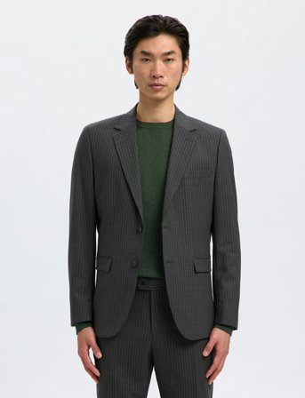 Selected Slhslim-Theo Lano Pinstriped Blz - Grey - 46