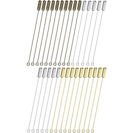 Sæt med 30 brochenåle, 7 cm lang kobbernål med øje og stop, til gør-det-selv tøj/tilbehør/kostumeslips/smykker, lige fladt hoved