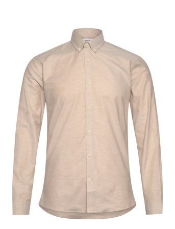 Lindbergh Yarn Dyed Oxford Superflex Shirt - Cream - L