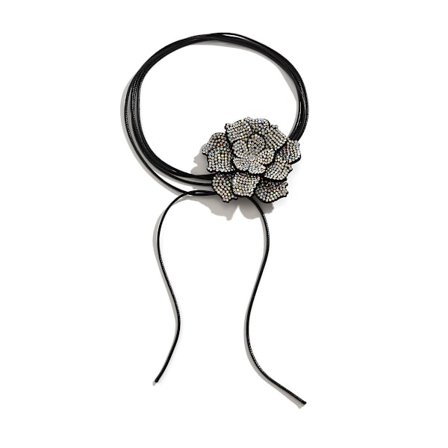Stor Blomster Choker Halskæder Rhinestone Blomster Choker Vintage Slips Flora