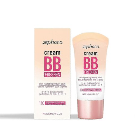 Zephoco Rosa Hudljusnande concealer BB Cream är naturlig, lätt, återfuktande, glänsande, matt, klar och återfuktande