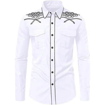 Herre Western Cowboy Skjorte Mote Slank Passform Design