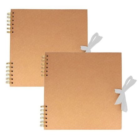 2 st spiral kraftalbum 40 vita sidor 25 x 25 cm