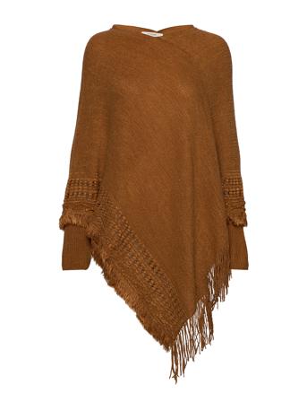 Cim Knit Poncho Brown Cream