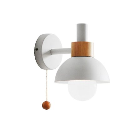 Stue Veranda Gulvlampe Nordisk Minimalistisk Moderne Soverom Sengelampe Macaron Vegglampe (Hvit)